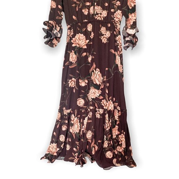 Johanna Ortiz x H&M Flounced Crepe Midi Dress, SIze M, - Picture 7 of 12